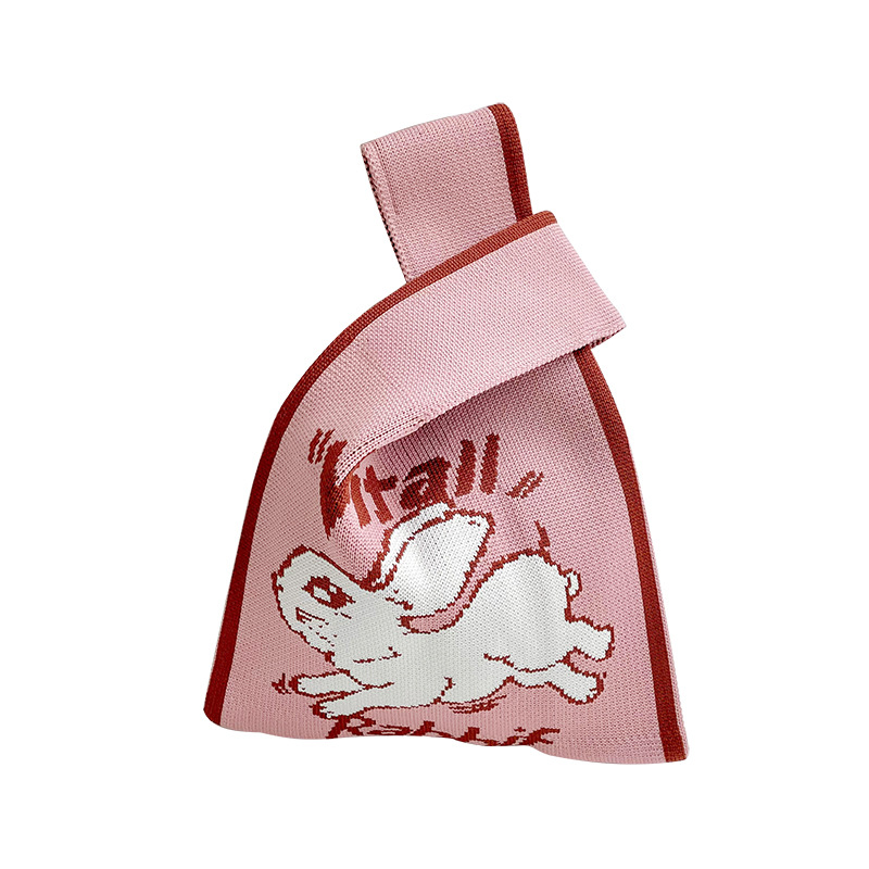 Festival de mediados de otoño lindo conejo de punto bolsa de hombro bolso de mano pastel de Luna bolso de embalaje de gran capacidad caja de regalo bolsa