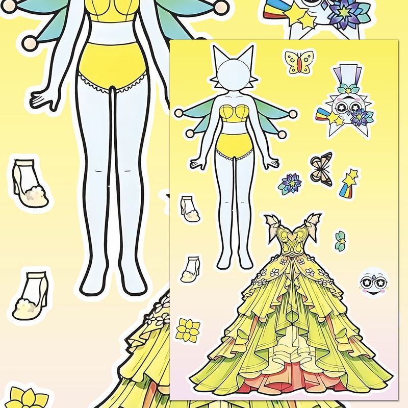 节奏盒子sprunki人物换装贴纸女孩创意儿童益智换面趣味玩具贴画|undefined