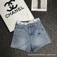 25 Summer New Niche Design Letter Webbing Waist Denim Shorts