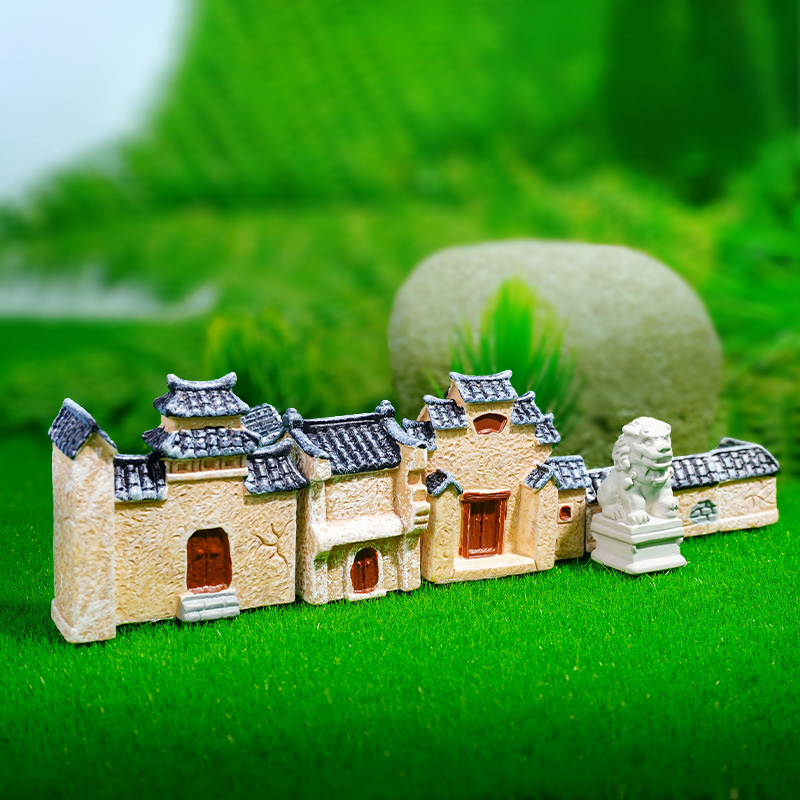 Explosiva decoración de bonsáis micro paisaje casa pequeña decoración pecera paisajismo estilo chino retro mini patio de Jiangnan