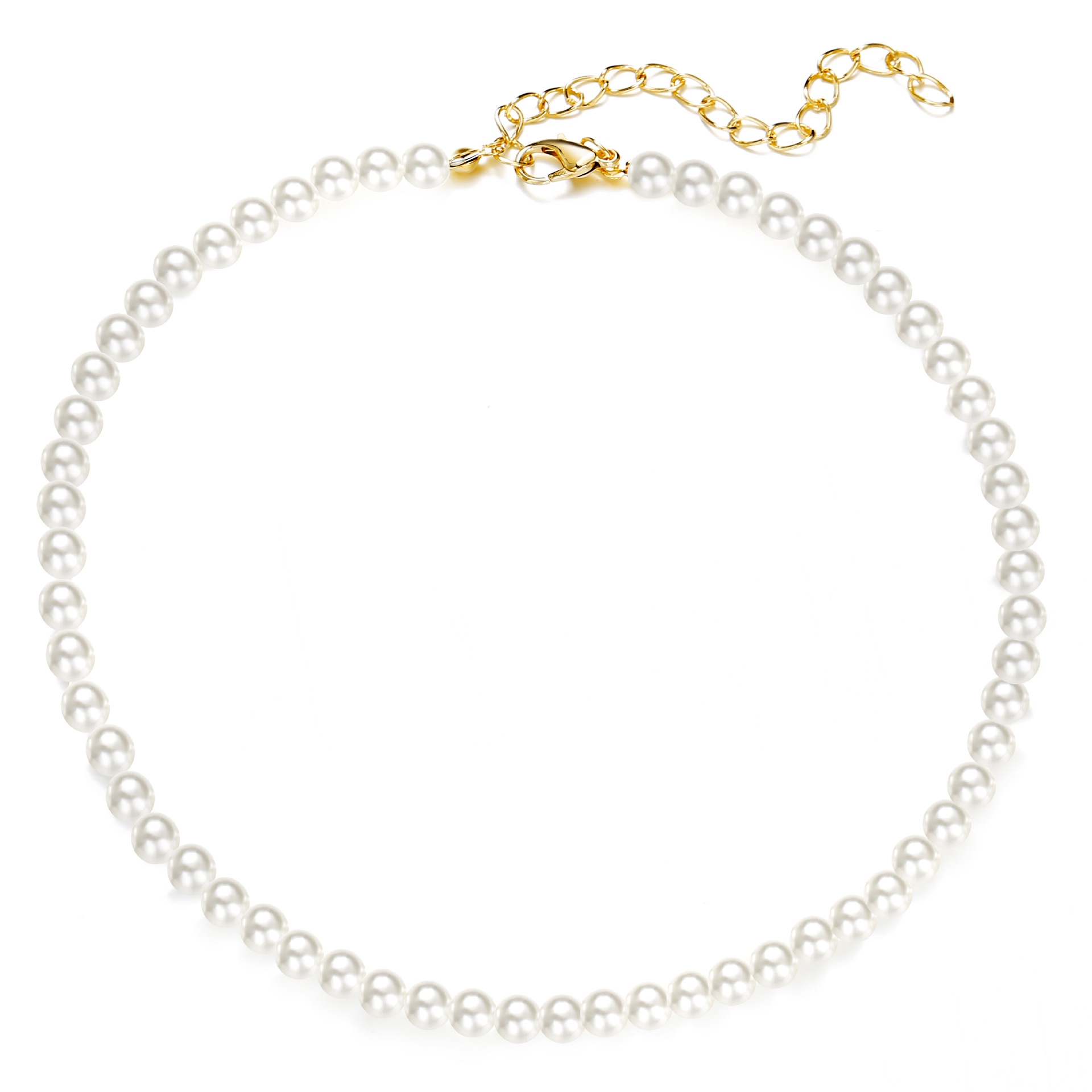 Retro Simple Pearl Chain Necklace display picture 5