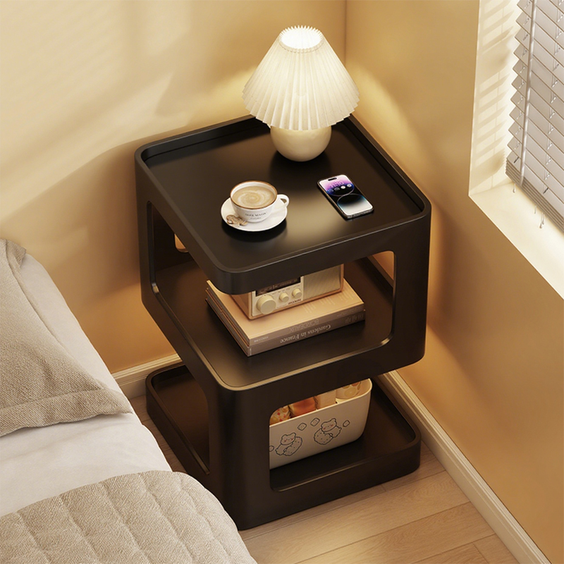 Creative Bedside Table Cream Style Bedroom Bedside Table Wrought Iron Coffee Table Storage Living Room Sofa Square Side Table with Light