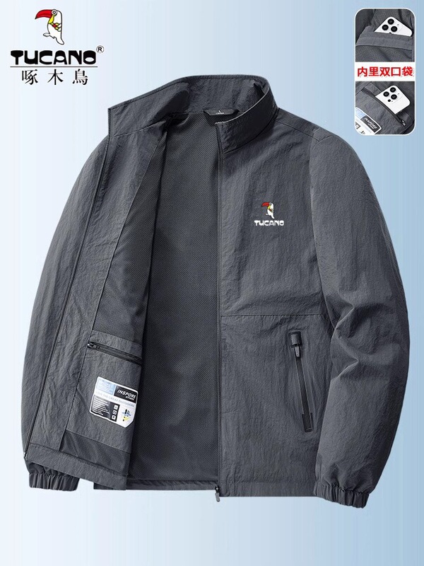 Woodpecker 2026 New Style Windbreaker Jacket for Men, Spring and Autumn Stand Collar Workwear Jacket for Middle-Aged and Elderly Dads Woodpecker 2026 New Style Windbreaker Jacket for Men, Spring and Autumn Stand Collar Workwear Jacket for Middle-Aged and Elderly Dads