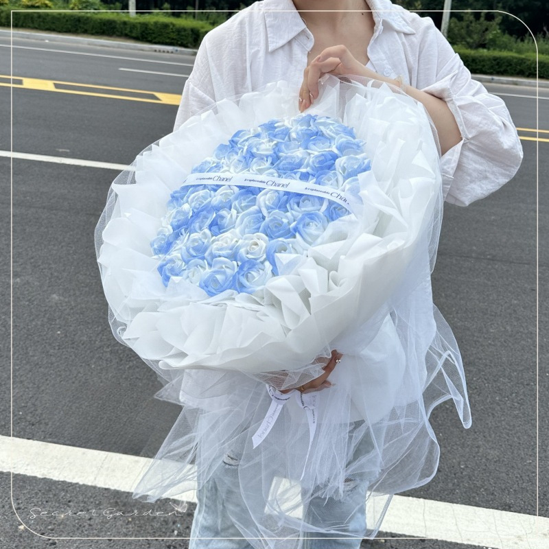 朵粉玫瑰花束纪念日生日惊喜情人节花束送女生永生花|undefined