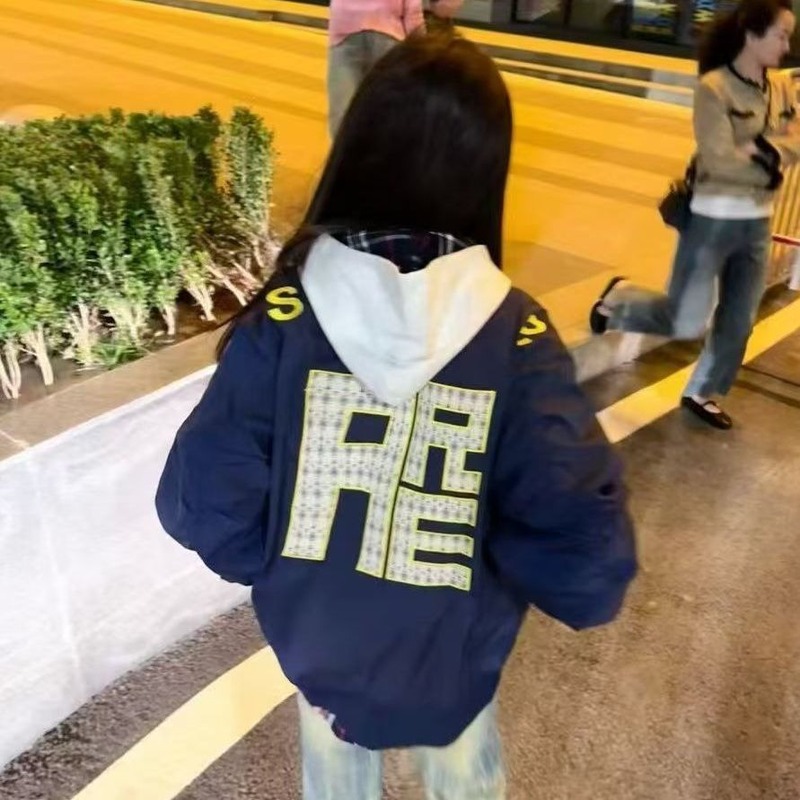 2025新款潮牌棒球服夹克国潮字母刺绣宽松百搭情侣飞行服拉链外套|undefined