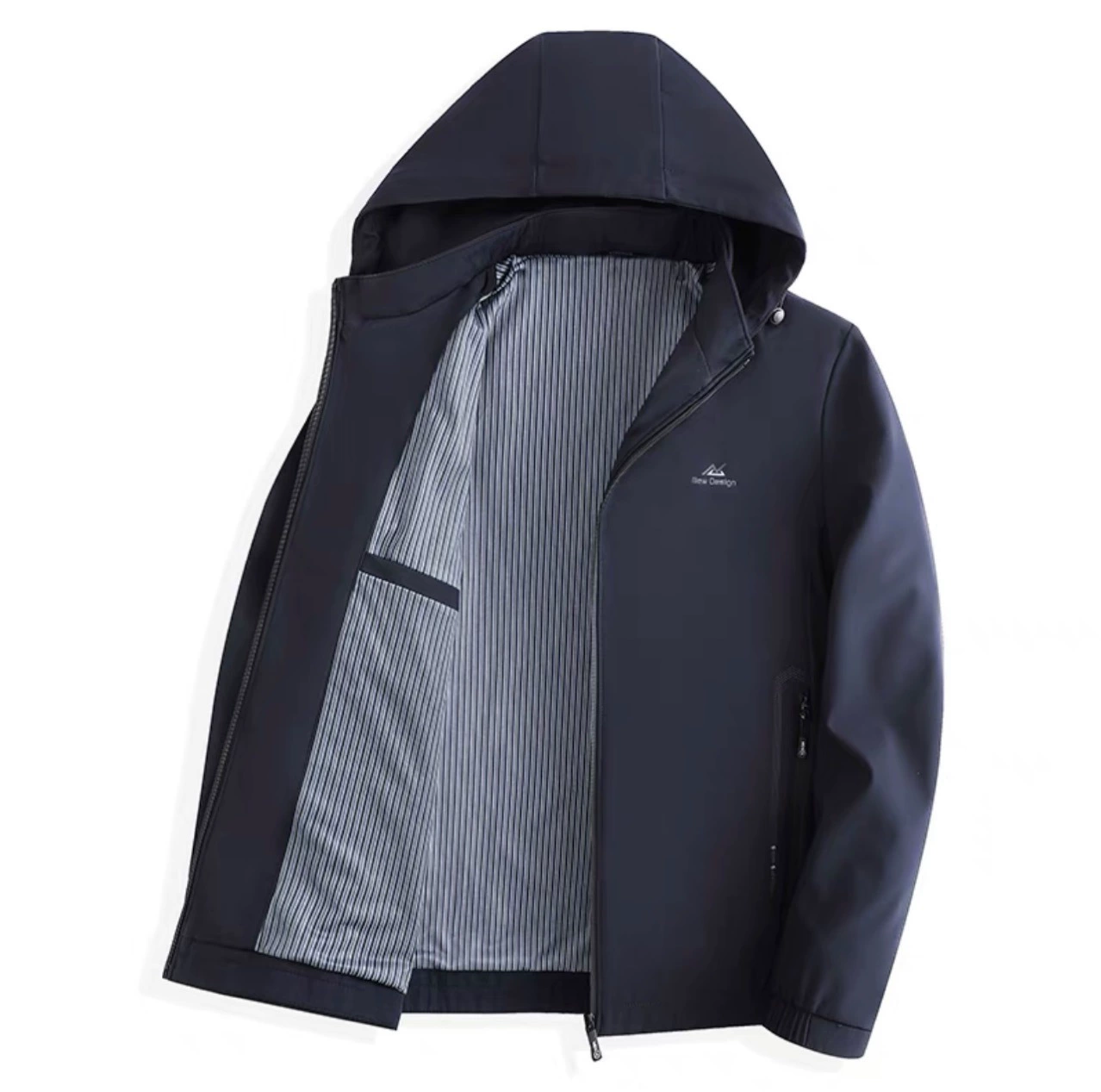 Куртка Мужская Новая мужская съемная весенне-осенняя Повседневная куртка с капюшоном, тонкая куртка для папы среднего возраста 90320