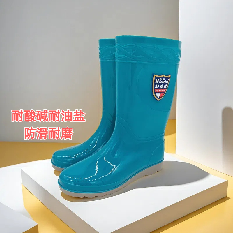 防水防滑加厚雨鞋轻便女款水靴中筒雨靴防水鞋一体成型