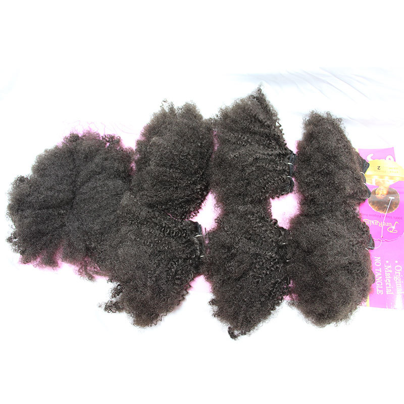7pcs / Pack Negro Afro Kinky Curly Hair Weft con cierre