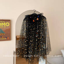 儿童万圣节cos搞怪女巫披风披肩斗篷表演女童魔法帽装扮饰品道具