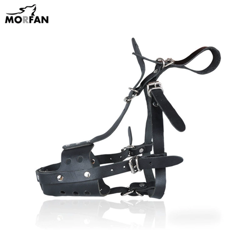 Новая немецкая овчарка Чистая воловья кожа Кейдж Pet Training Собака Большой и среднего размера Рабочая Собака Черный Большая Собака Рот маска