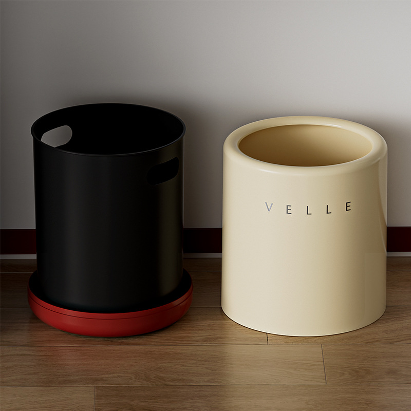 Basurera doméstica, sala de estar, cocina, dormitorio, baño, doble capa, canasta de boda roja festiva