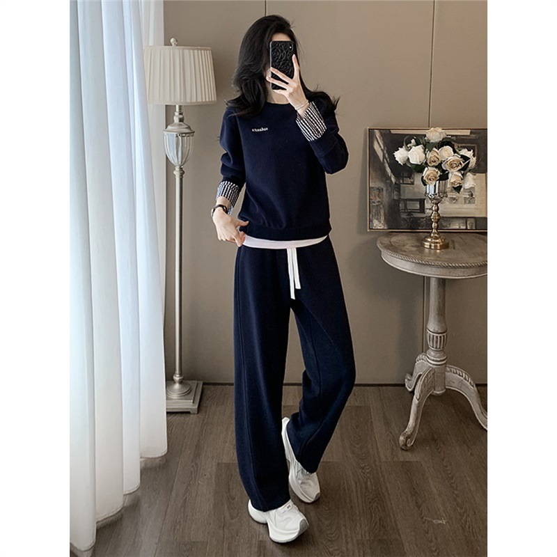 深圳南油2025春秋新款高级感运动套装女拼接减龄网红爆款设计两件|undefined