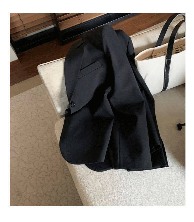 Áo blazer nữ kiểu ngắn dáng vest thanh lịch tay dài cổ vest một hàng hai nút — Màu mơ nhạt (bán trực tiếp tại nhà máy), Màu nâu (bán trực tiếp tại nhà máy), Màu xám đậm (bán trực tiếp tại nhà máy), Màu đen (bán trực tiếp tại nhà máy) chi tiết 11