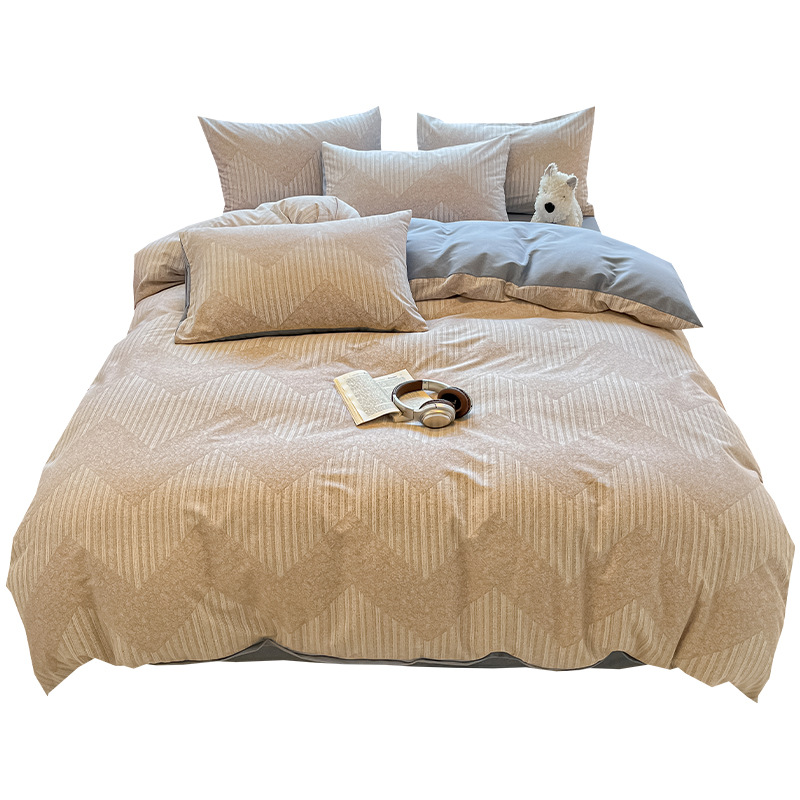 2025 nuevo otoño y invierno engrosado y molido cuatro piezas simple algodón sábanas de cama de tres piezas de ropa de cama