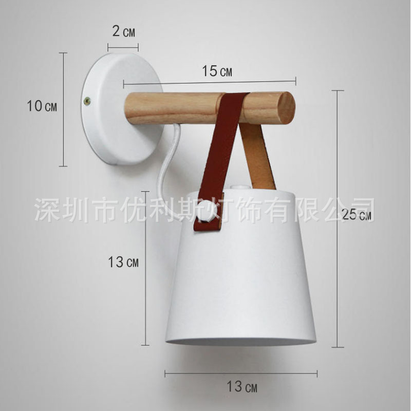 Moderno minimalista dormitorio lámpara de noche creativa de madera estudio escaleras Fondo lámpara de pared restaurante pasillo cinturón pequeña lámpara de pared