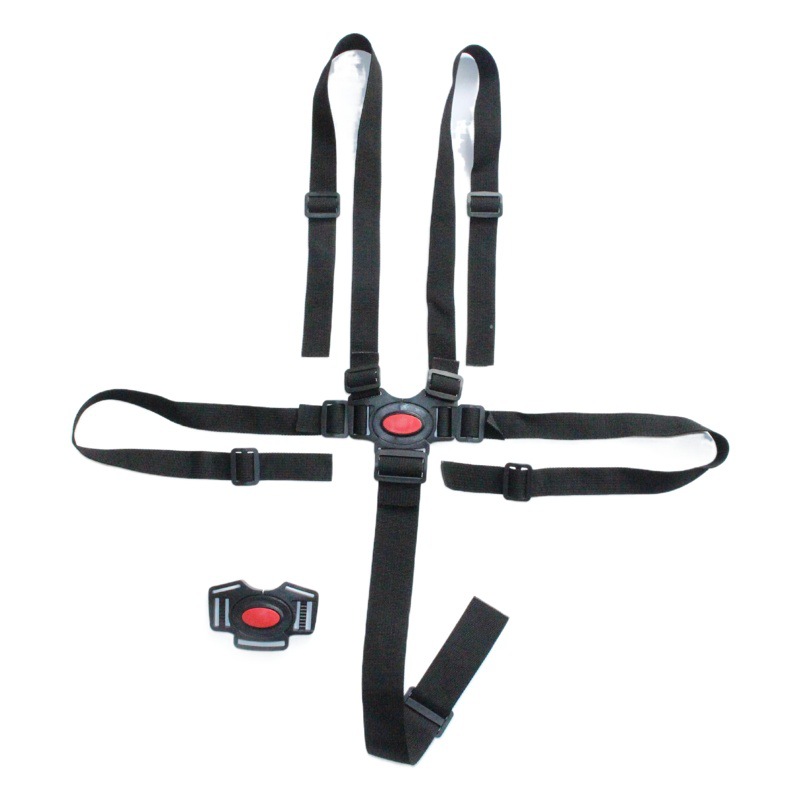 Dining Chair bamboo car five-point safety belt baby stroller 5-point safety protection belt children tricycle strap