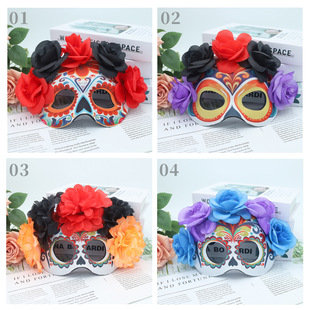 Mexican Day of the Dead Masquerade Mask Halloween Flower Ghost Mask cosplay Show Carnival Party