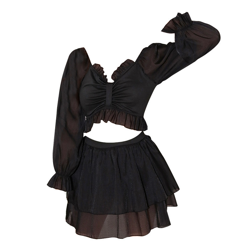 Bañador primavera pura para verano nuevo dulce dulce dulce bonito de baño estudiante de manga larga protección solar de vacaciones trajes de baño mujeres