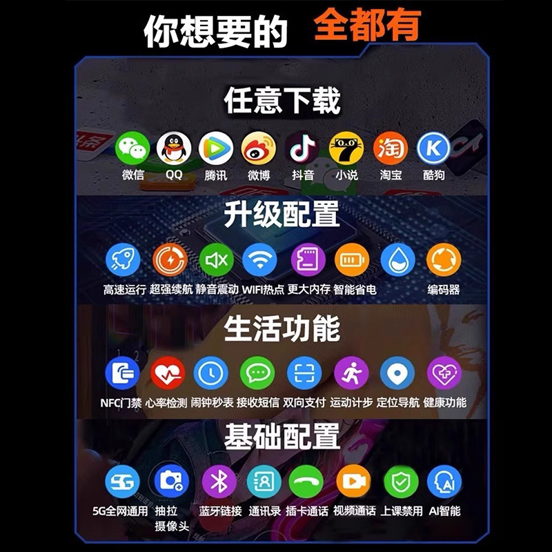 5G全网通华强北s10新款智能手表蜂窝顶配版插卡青少年电话手表s9|undefined