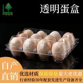 鸡蛋包装透明吸塑贴标定制12个装鸭蛋盒现货一次性pet塑料托盘