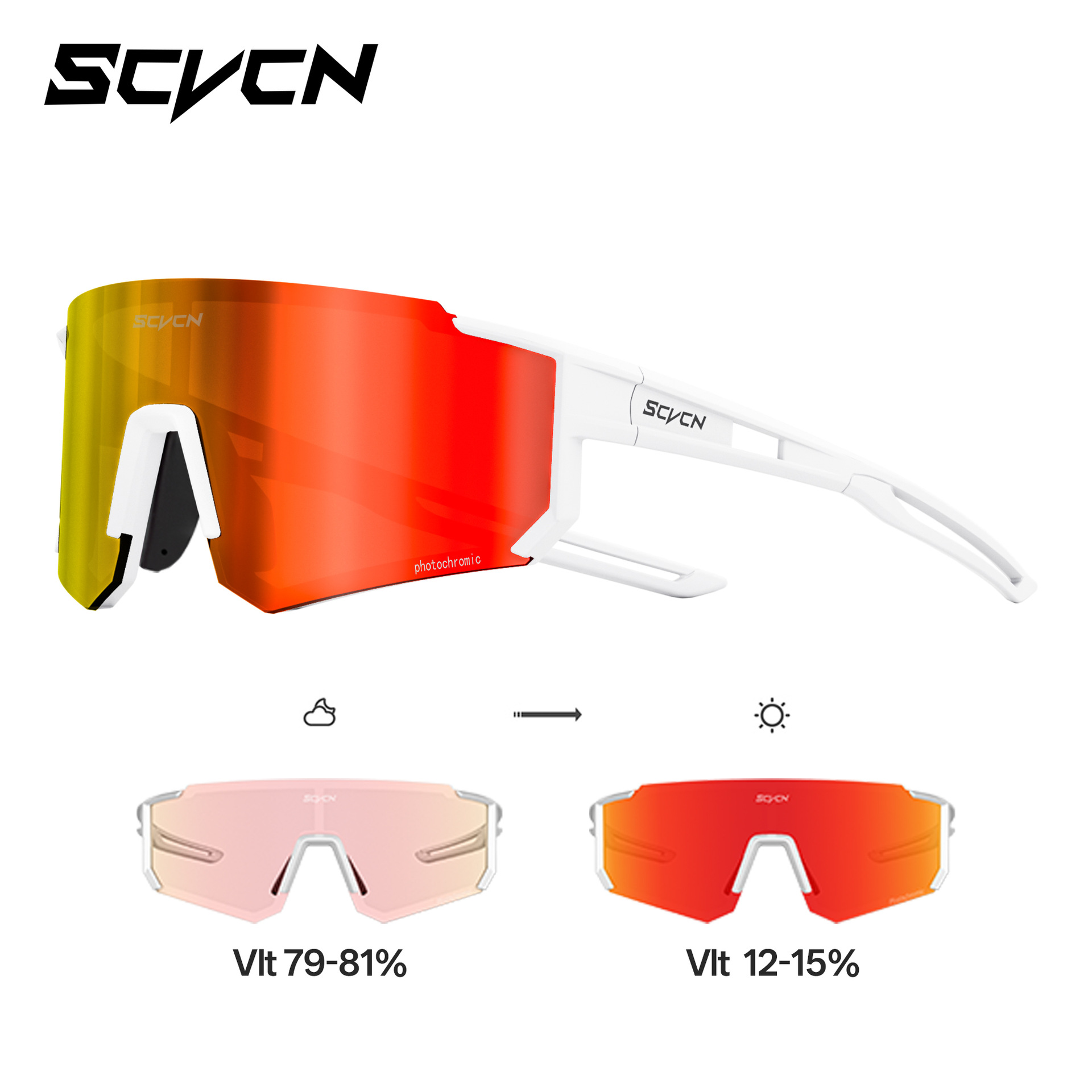 Gafas de Sol Fotocromáticas para Ciclismo de PC A Prueba de Viento para Carrera y Ciclismo de Montaña image 10