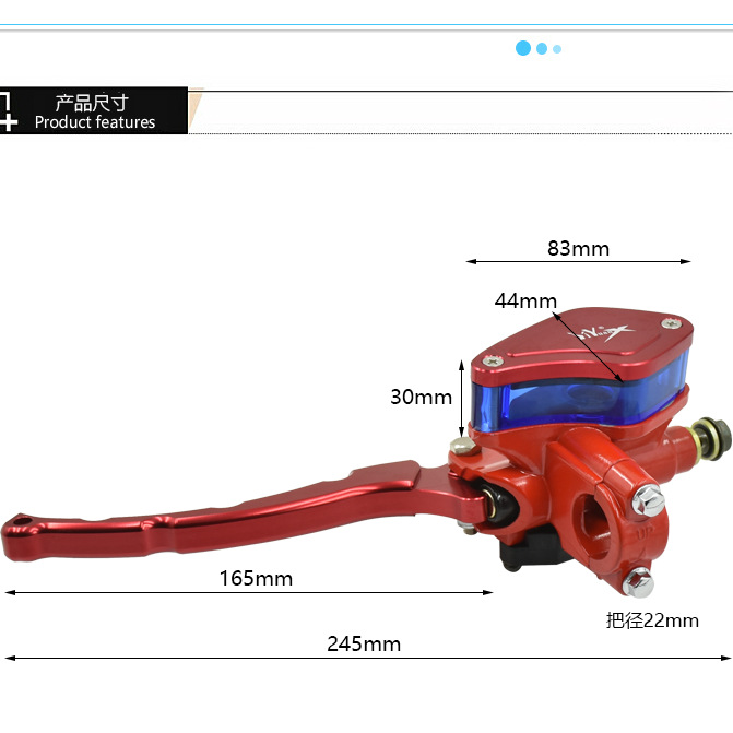 Coche eléctrico modificado freno de disco bomba superior motocicleta bomba de freno de aceite bomba hidráulica Zuma Little Turtle King pequeño mono freno bomba superior