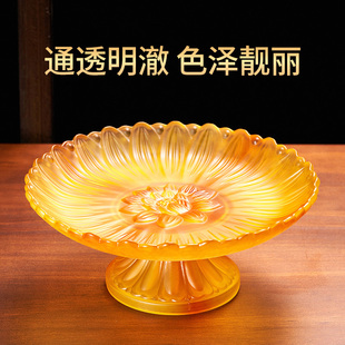 ✅ Household Glass Fruit Plate for Buddha, Tribute Plate for Buddha, Fruit Plate for Worship, Tribute Plate for Buddha
