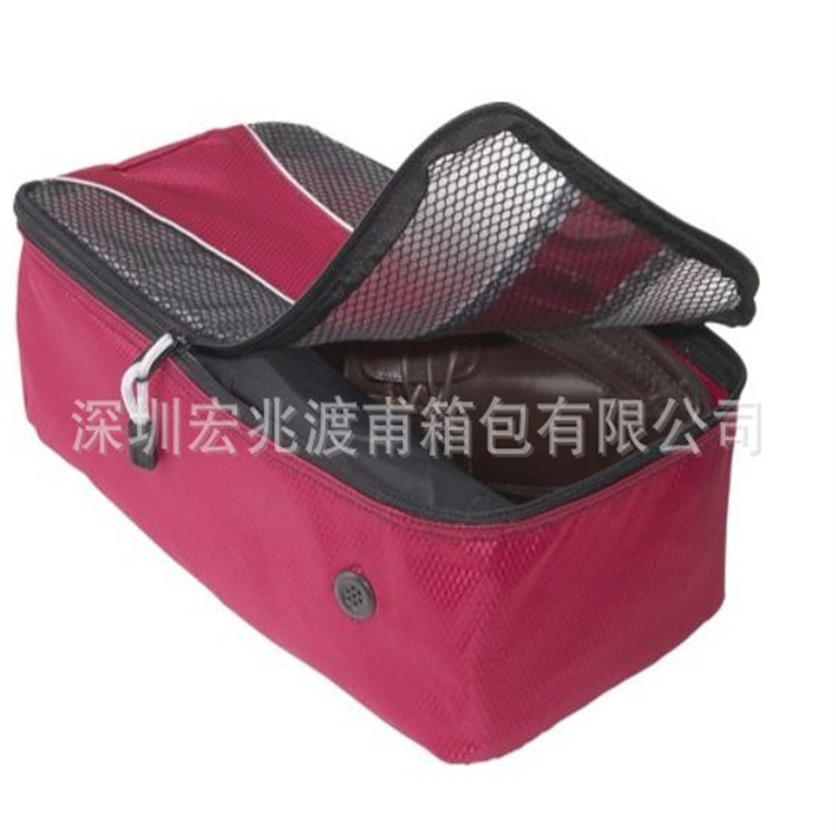 深圳宏兆渡甫箱包厂家做供应休闲大方旅行鞋袋 尼龙鞋袋