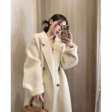 2025中长款毛呢外套女春秋冬季慵懒风小个子过膝网红风衣呢子大衣