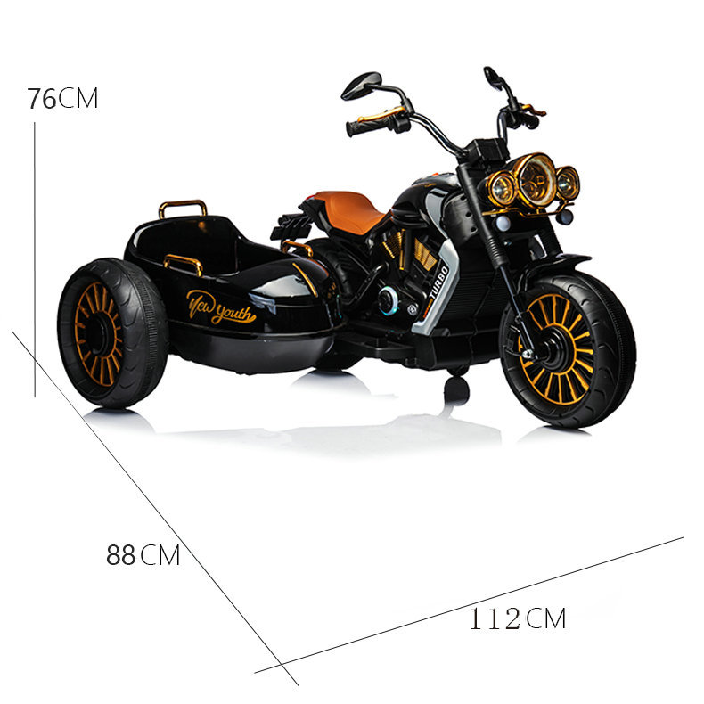 Retro de doble asiento para niños motocicleta eléctrica bebé auto-conducción coche de juguete cochecito eléctrico portátil para niños al por mayor