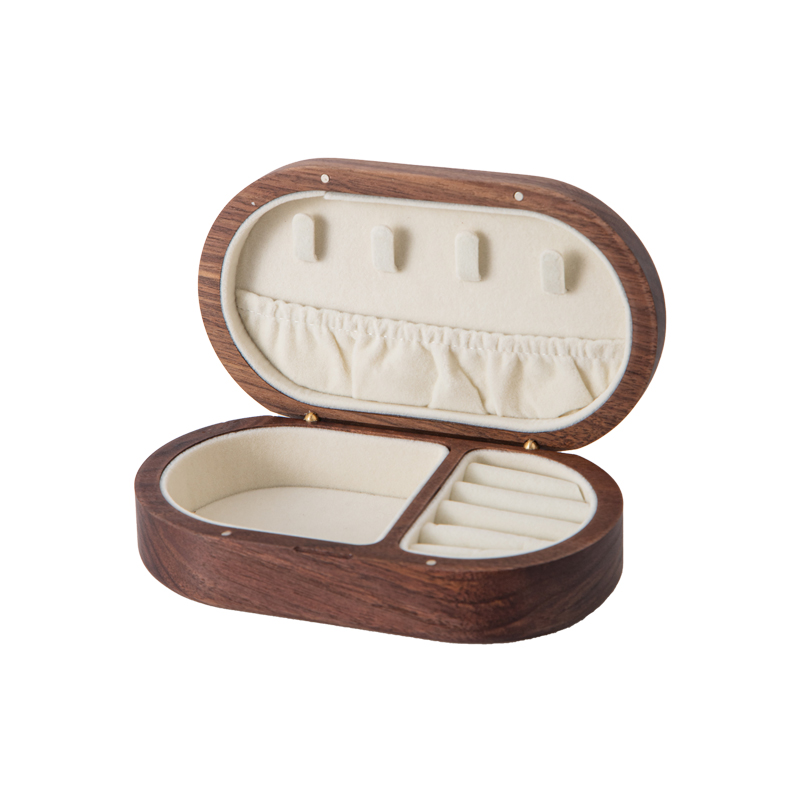 Caja de madera retro caja de almacenamiento de joyería de madera de nogal negro con cerradura collar de anillo caja de almacenamiento de joyería de mano con tapa de madera maciza