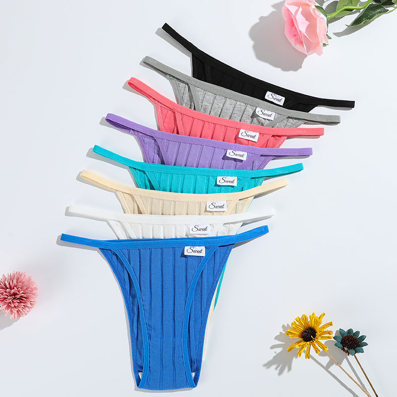 New Style T-String Panties for Women, Comfortable Tummy Control Ribbed Thong, Low-Waist Breathable Pure Cotton T-Pants, Wholesale from Manufacturer New Style T-String Panties for Women, Comfortable Tummy Control Ribbed Thong, Low-Waist Breathable Pure Cotton T-Pants, Wholesale from Manufacturer