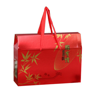Factory color printing gilded logo native food gift box corrugated paper box Dragon Boat Festival zongzi portable packaging box