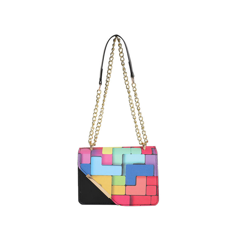 Este año de moda contraste color pequeño fresco estilo occidental cadena pequeña bolsa para mujeres 2023 otoño nuevo crossbody pequeña bolsa cuadrada