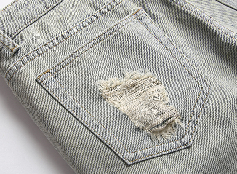 Pantaloncini jeans uomo distressed taglio dritto casual vintage_voghion.com