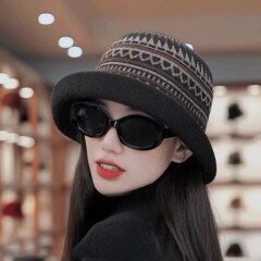 2025新款秋冬女保暖加绒时尚帽子百搭针织加厚休闲盆帽跨境批发
