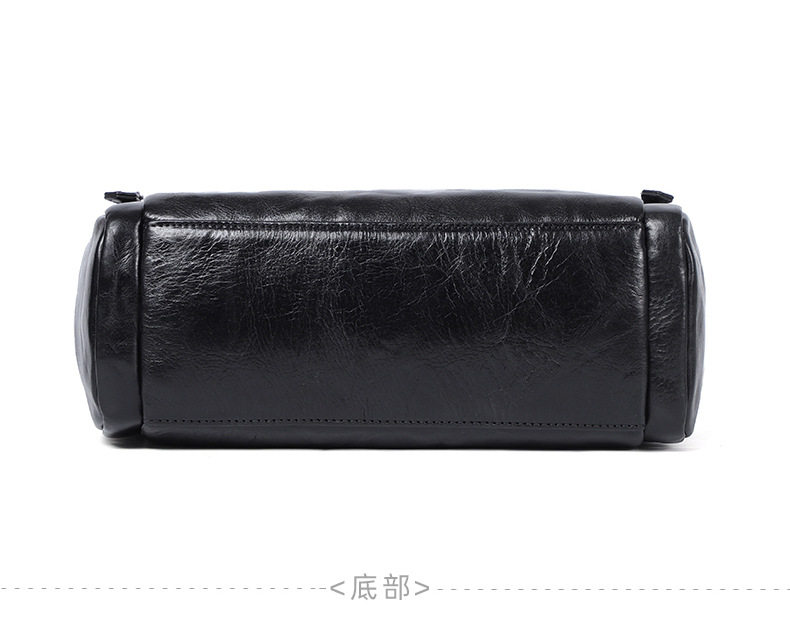 Túi đeo chéo nam da bò thật vân vân tay, túi đeo vai nhỏ gọn 29×11×17 cm — Màu đen chi tiết 15