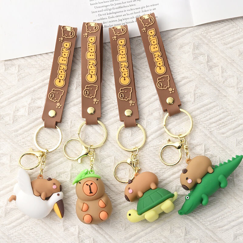 Cute Keychain Capybara Key Pendant Cartoon Silicone Bag Pendant Capybara Key Chain Wholesale