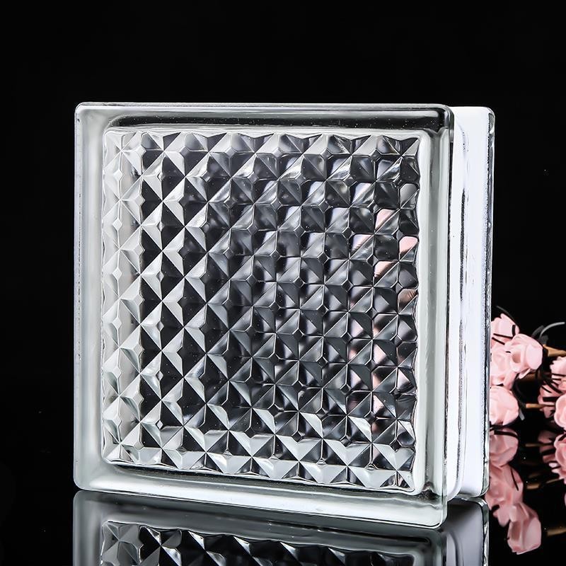Ladrillos huecos, ladrillos de burbujas termofusibles, ladrillos de cristal esmerilado, ladrillos de vidrio, bloques de pared divisoria exterior cuadrados transparentes para entrada