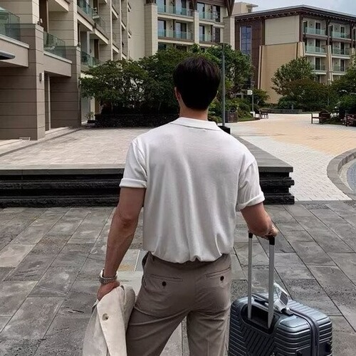 Men's Versatile Fashion Light Luxury High-End Trend Brand Short-Sleeve Plain Color POLO Shirt - New 2025 Summer Style