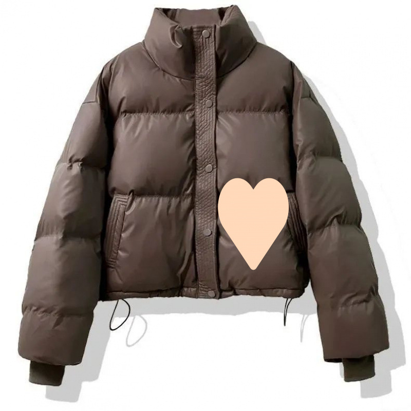 2025 new style free-wash leather down cotton coat for women short winter thickened bread suit small European and American jacket