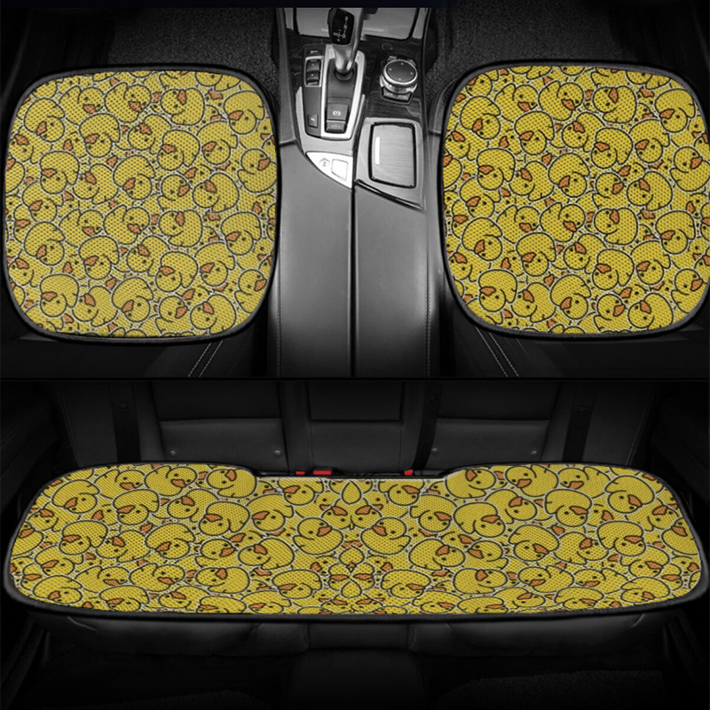 Cross-Border Foreign Trade Summer Universal Car Seat Cushion Set Made of Ice Silk, Three-Piece Set, Minimum Order of One Piece, Custom-Made with Your Own Design, Cooling Seat Cushion