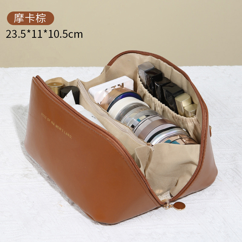 PU手提收纳化妆包便携大容量简约枕头包女士款旅行防水跨境洗漱包|undefined