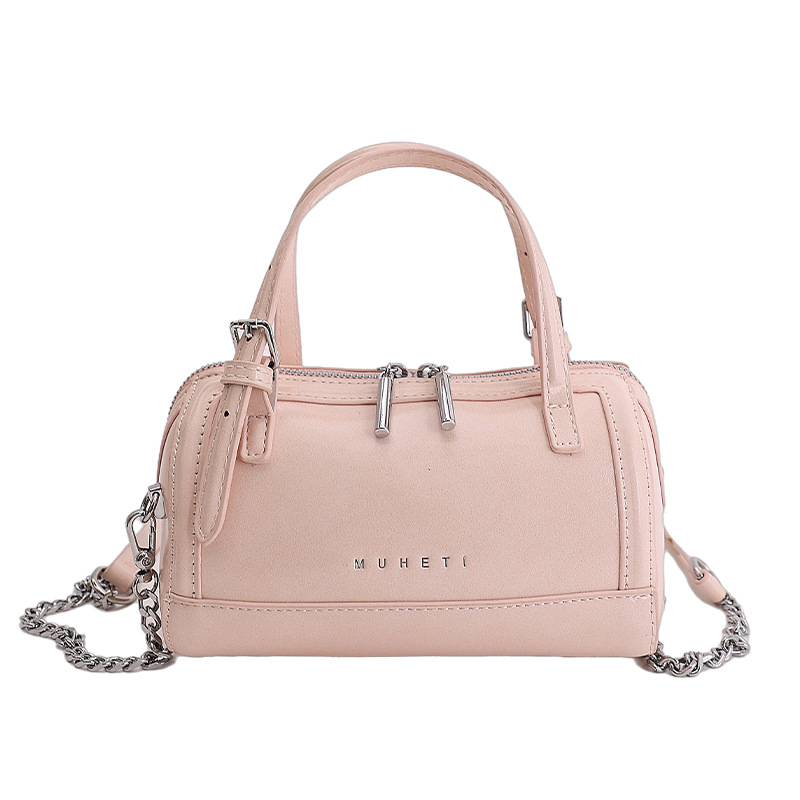 Vintage Boston Pillow Shoulder Bag Versatile Leather Handbag_voghion.com
