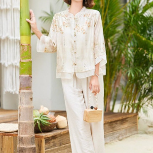 Summer New Chinese Style Mother's Clothing Middle-Aged 2025 New Style Middle-Aged and Elderly Women's Clothing Noble Suit