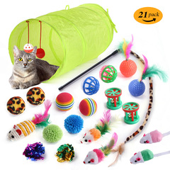 越境新品ペット猫玩具トンネルセット猫棒インタラクティブぬいぐるみネズミ発声玩具猫用品