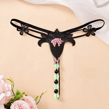 情趣内衣内裤女极度诱惑性感透明诱惑夜光珍珠按摩丁字裤欧美t裤