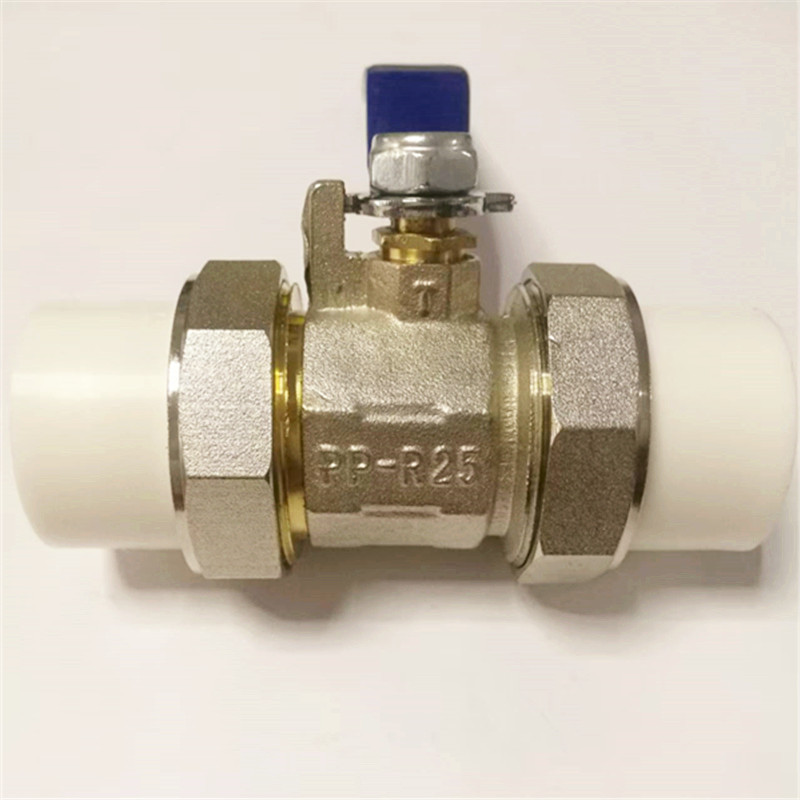 霖嗳阀门 电镀方体PPR双活接铜球阀 热熔PE管球阀 水管阀门配件
