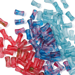 玻璃暈染灑金竹節珠珠子散珠串珠手串手鍊項鍊手工diy材料飾品