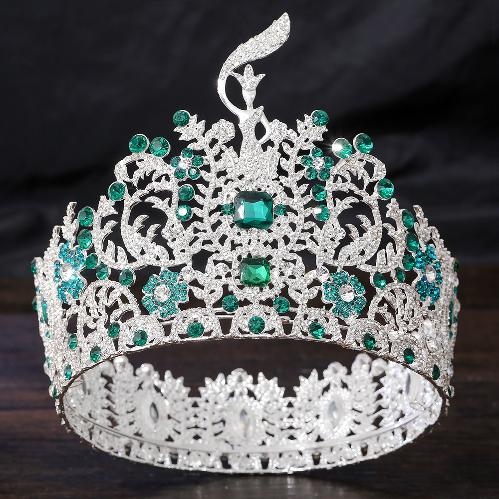 Fábrica al por mayor tailandesa corona de belleza super grande corona barroca transfronteriza Europa y Estados Unidos anfitrión tocado exagerado